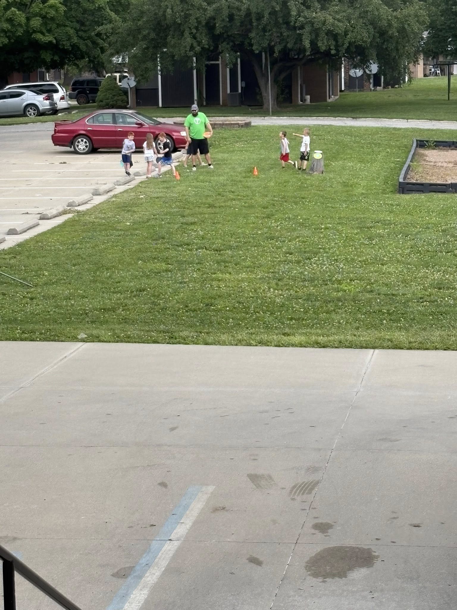 Disc golf activity at Atchison After School Club summer camp